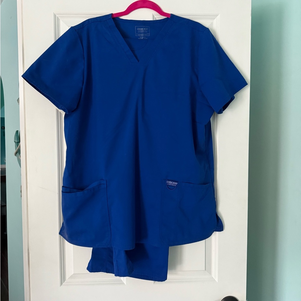 Cherokee Revolution Royal Blue Workwear Scrub Set XL - Picture 5 of 7